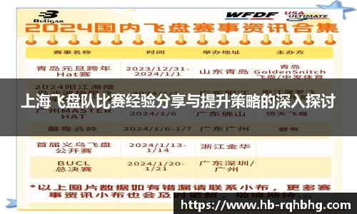 上海飞盘队比赛经验分享与提升策略的深入探讨